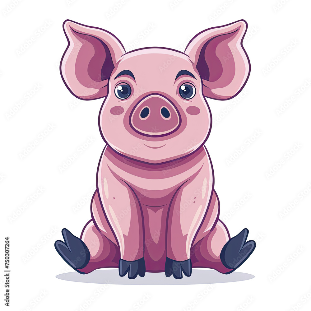 Pig Sitting Cartoon, Isolated Transparent Background Images Pig Sitting Cartoon, Isolated Transparent Background Images