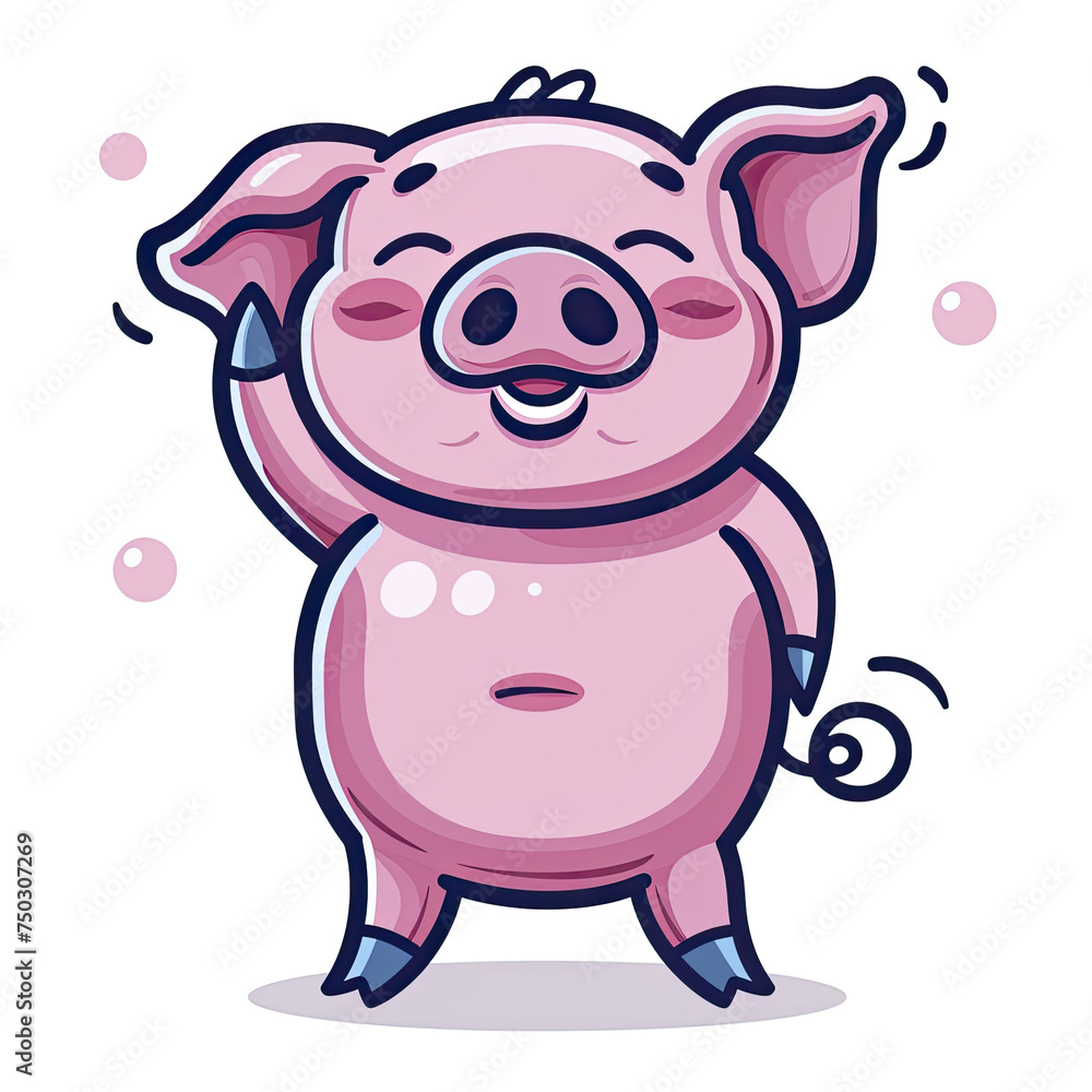 Pig Dabbing Cartoon, Isolated Transparent Background Images Pig Dabbing Cartoon, Isolated Transparent Background Images