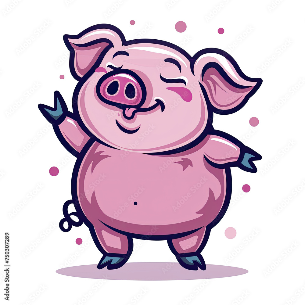 Pig Dabbing Cartoon, Isolated Transparent Background Images Pig Dabbing Cartoon, Isolated Transparent Background Images