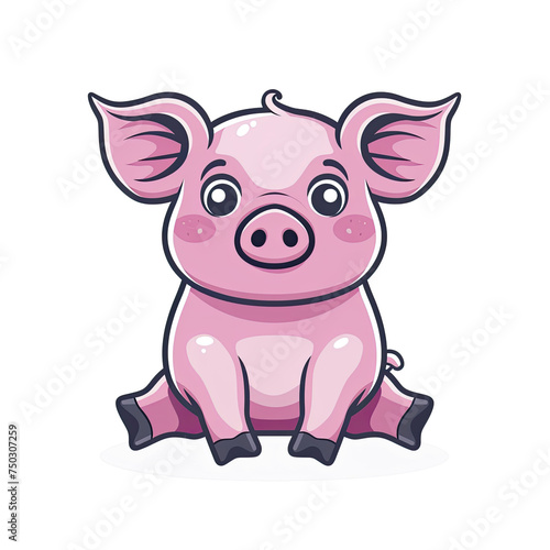  Pig Sitting Cartoon  Isolated Transparent Background Images