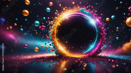Abstract Christmas background  Colorful particle background  glowing particle background  neon glowing particles wallpaper 