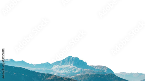 A mountain landscape with a clear sky  featuring a single peak