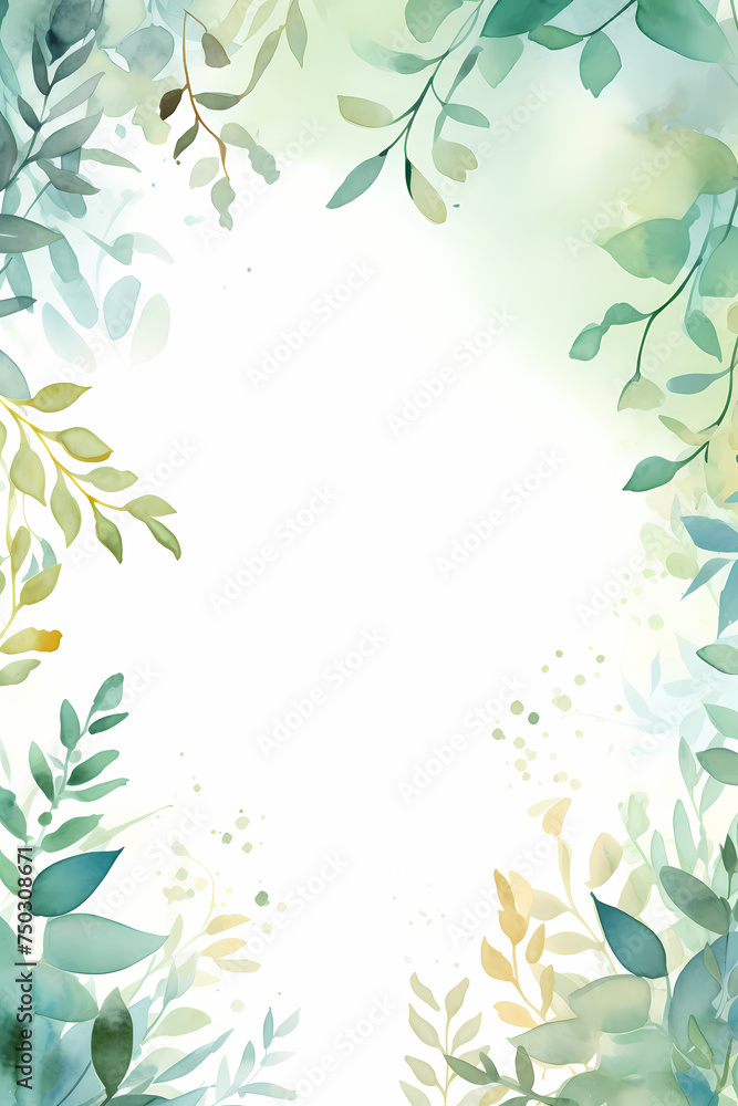 Leaves Baground with Watercolor concept design