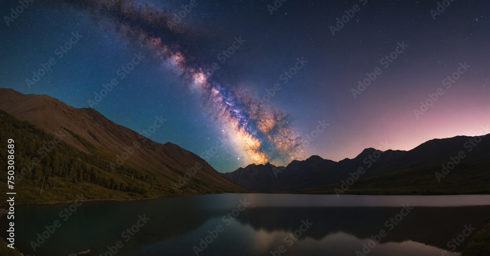 Nights of Wonder Milky Way Graces Altai's Mountain and Lake Landscape