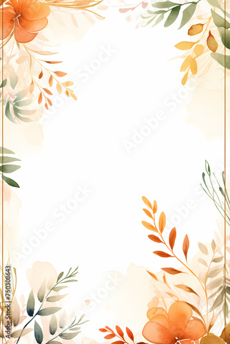 Leaves Baground with Watercolor concept design