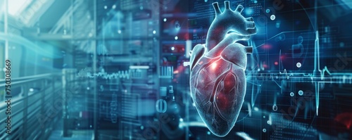 VID,Left ventricular assist system, Future Technology Medicine, Artificial heart，Medical building background