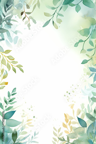 Leaves Baground with Watercolor concept design