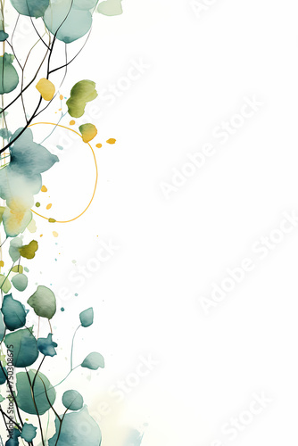 Leaves Baground with Watercolor concept design