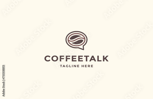 Coffee talk logo icon design template flat vector