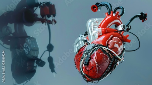 VID,Left ventricular assist system, Future Technology Medicine, Artificial heart，Medical building background