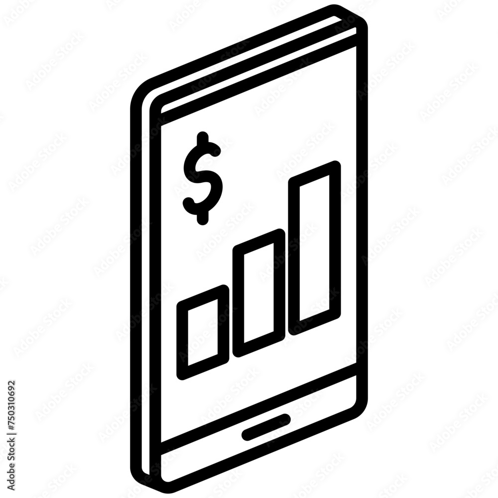 Smartphone black outline icon, related to market and economy theme. use for modern concept, UI or UX kit, app, and web development, Smartphone black outline icon, related to market and economy theme. use for modern concept, UI or UX kit, app, and web development,