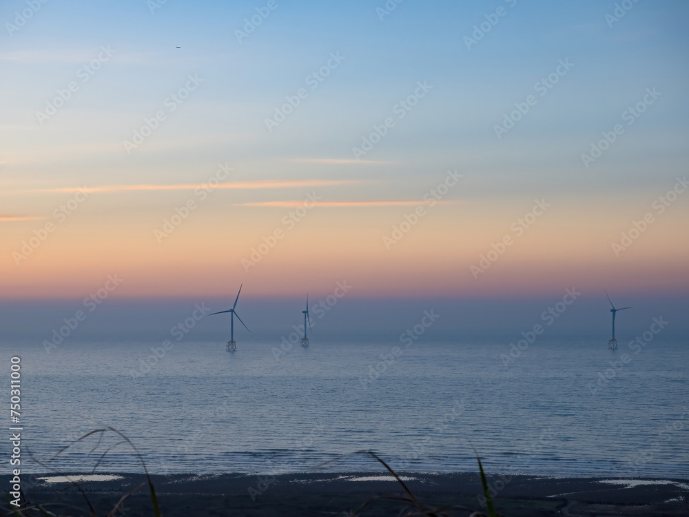 Offshore Wind Turbines Farm in Taiwan. Offshore Wind Turbines Farm in Taiwan.