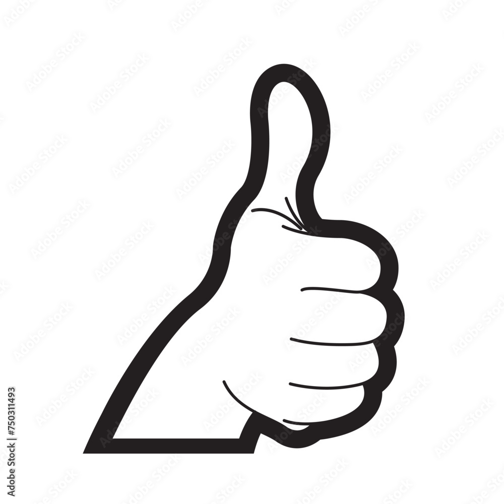 thumb up icon in black  