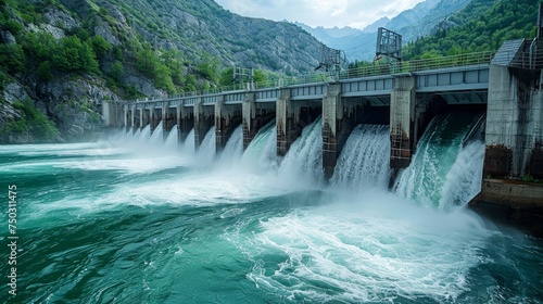 Cutting-edge hydroelectric power facility, illustrating the integration of technology and sustainability in energy production