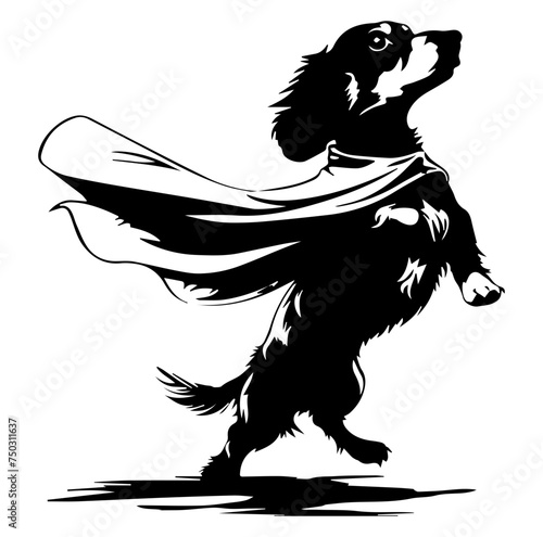 dachshund dog superhero vector