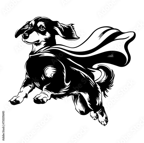dachshund dog superhero vector