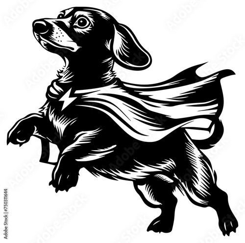 dachshund dog superhero vector