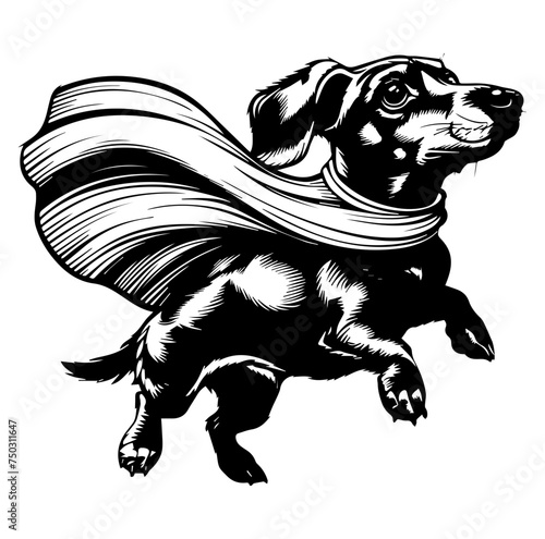 dachshund dog superhero vector