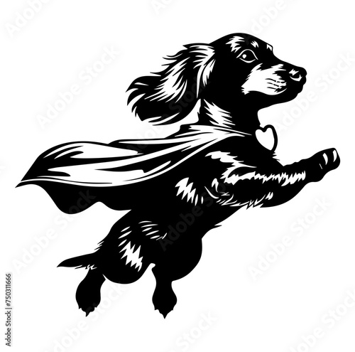 dachshund dog superhero vector