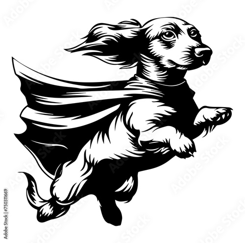 dachshund dog superhero vector