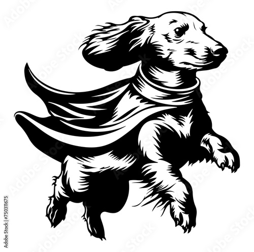 dachshund dog superhero vector
