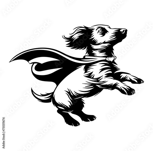 dachshund dog superhero vector
