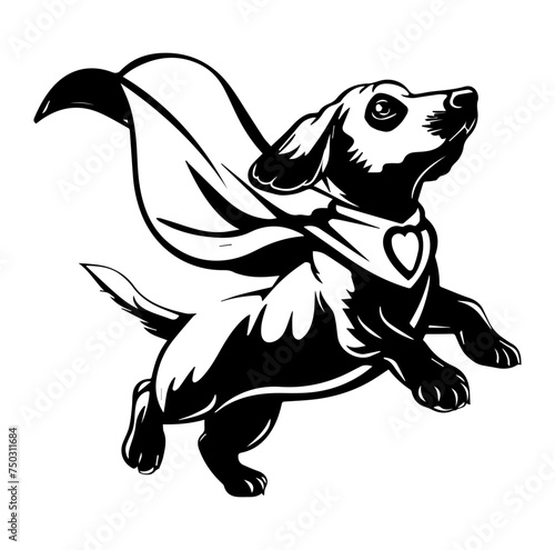dachshund dog superhero vector