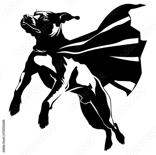 fit dog superhero vector