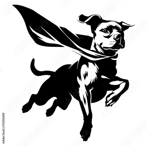 fit dog superhero vector
