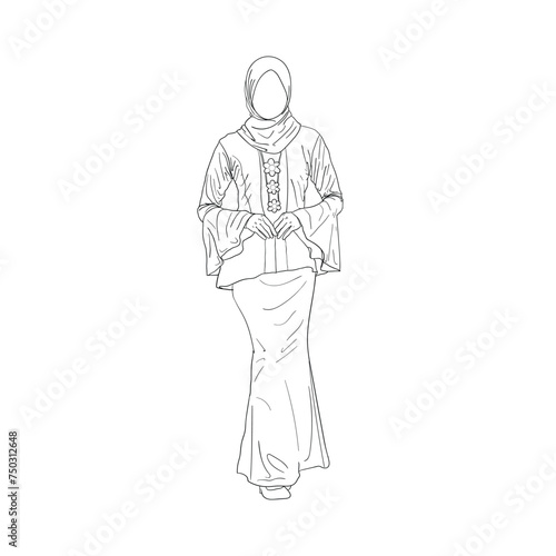 Girl Wearing traditional outfit Transparent