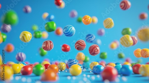Colorful candy pops,  and  sprinkles, and festive decorations, perfect for birthdays, parties, or any sweet celebration © Wayu