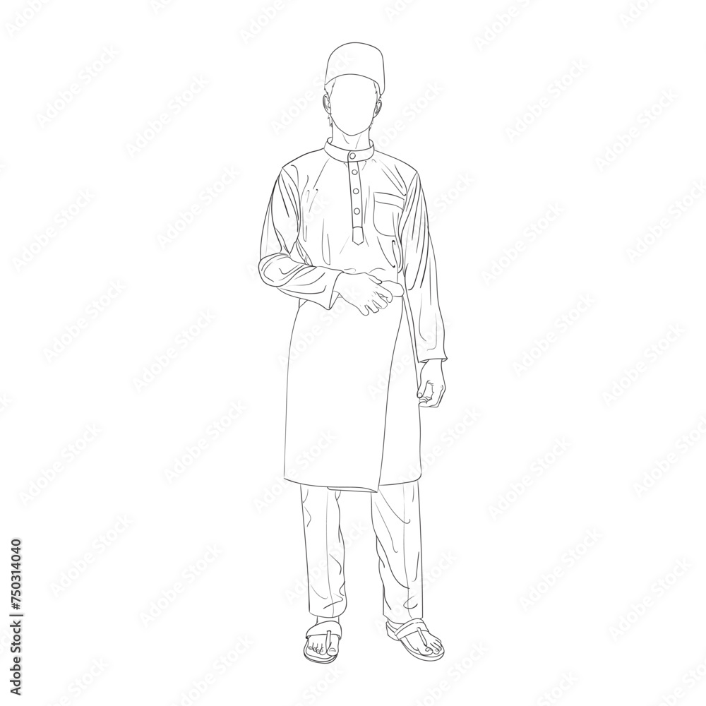 Guy wearing Malaysian traditional outfit transparent Guy wearing Malaysian traditional outfit transparent