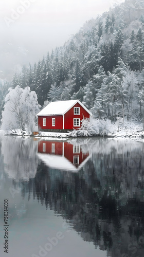 Red House by the Lake, a winter retreat © Yi_Studio