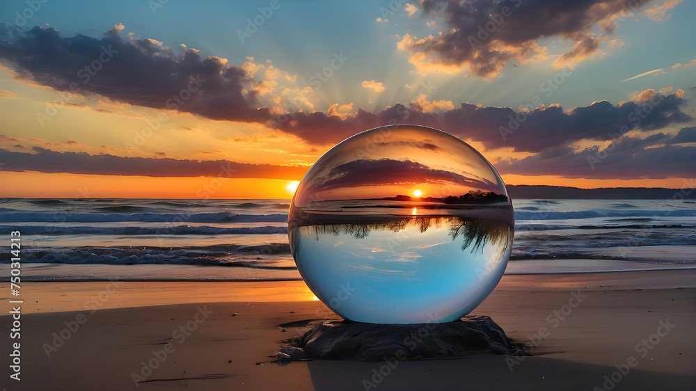 Sunset with a crystal ball Sunset with a crystal ball
