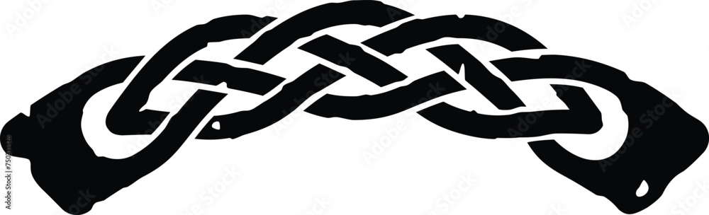 Grunge Curved Celtic Knot Braid Grunge Curved Celtic Knot Braid