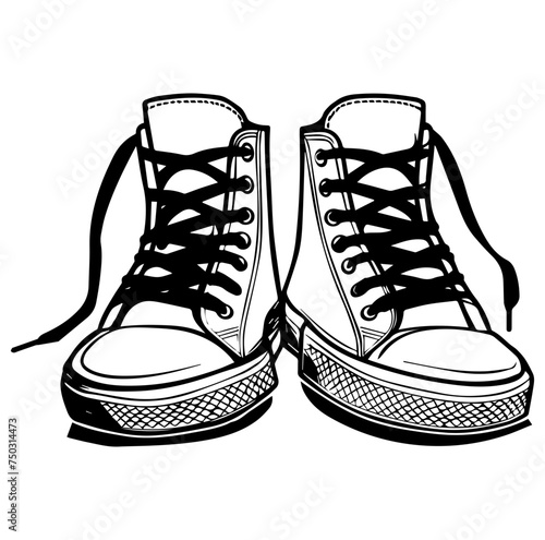 pair of sneakers shoe vector
