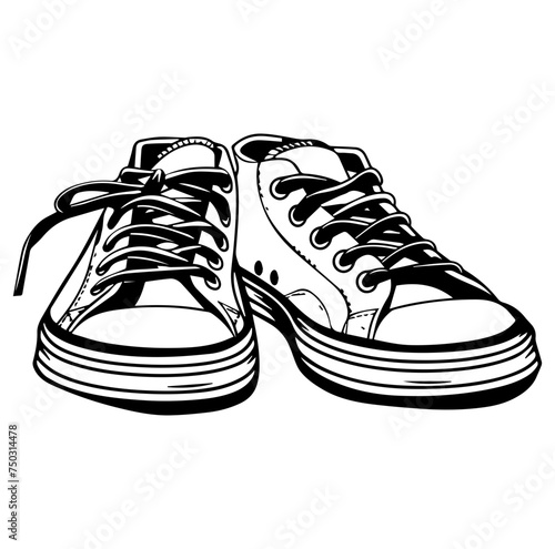 pair of sneakers shoe vector

