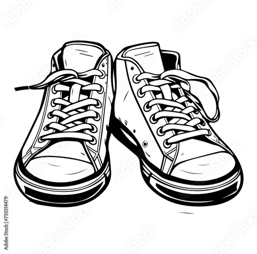 pair of sneakers shoe vector
