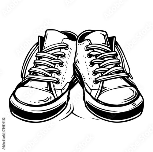 pair of sneakers shoe vector
