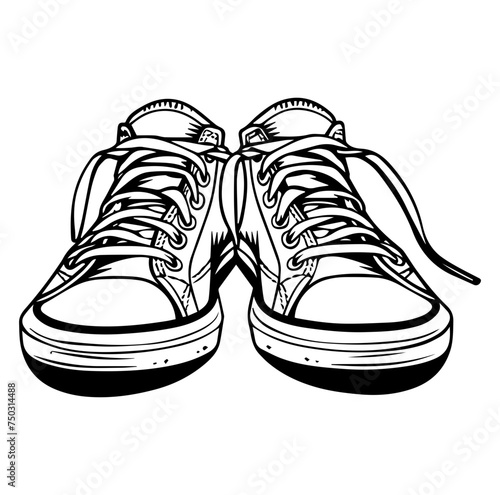 pair of sneakers shoe vector
