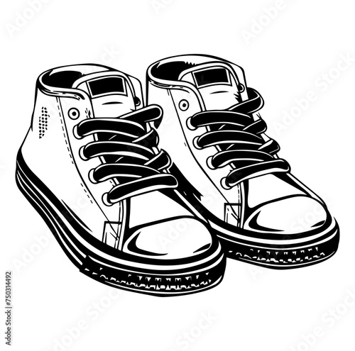 pair of sneakers shoe vector
