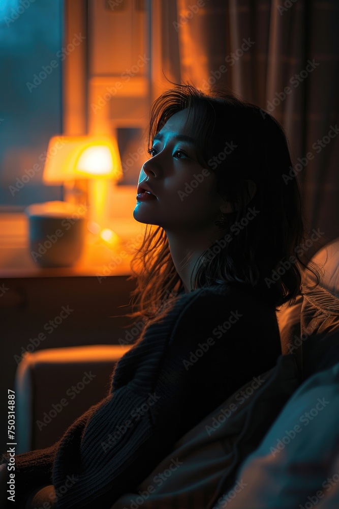 Portrait of Young Woman in Dim Light Portrait of Young Woman in Dim Light