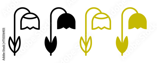 Perishing Flora Line Icon. Declining Bloom icon in outline and solid flat style.