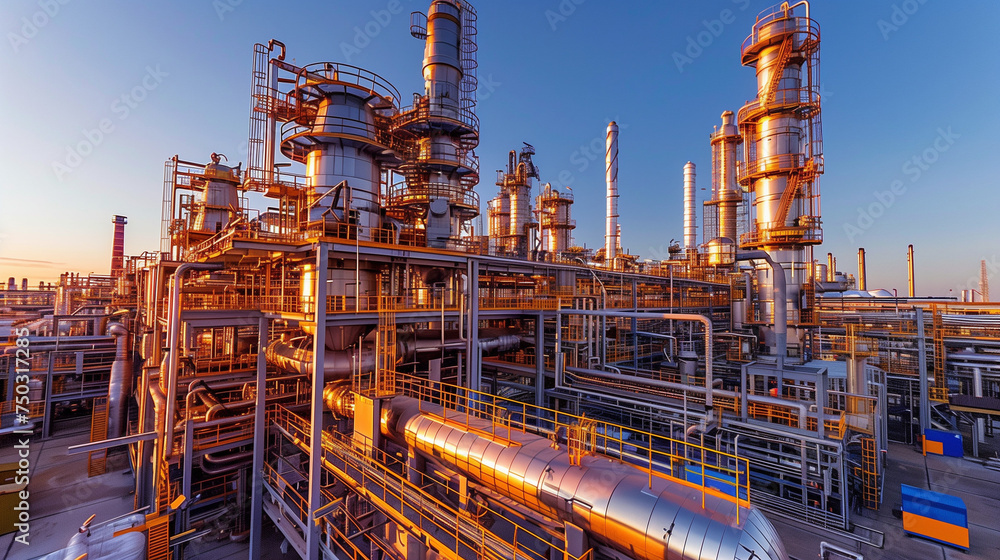 oil and gas power plant refinery with storage tanks facility for oil production or petrochemical factory infrastructure oil and gas power plant refinery with storage tanks facility for oil production or petrochemical factory infrastructure