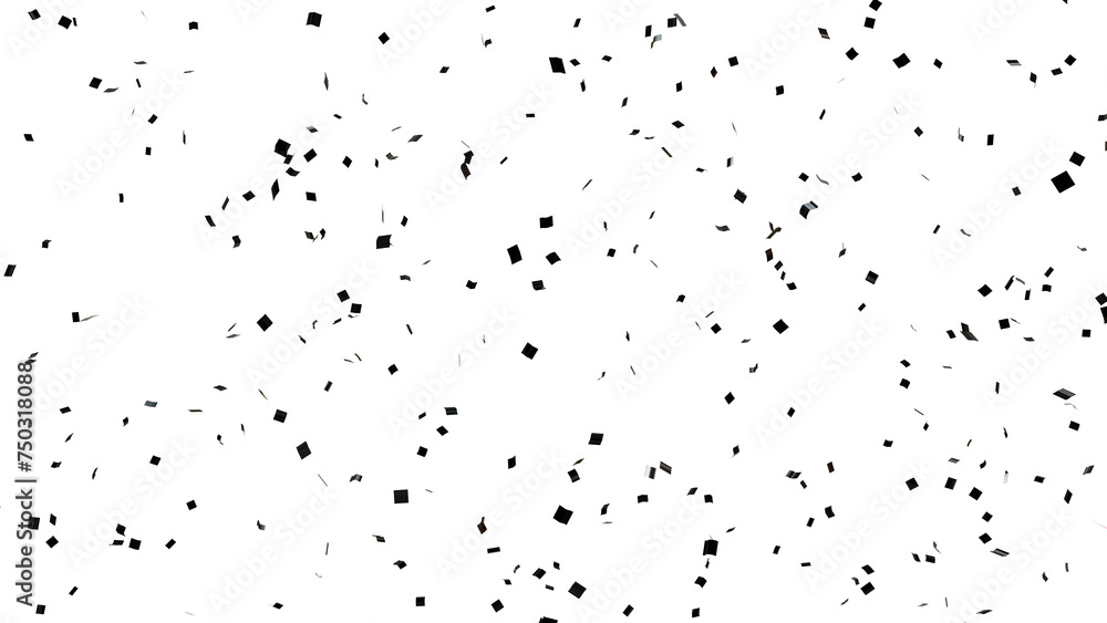 Bold Farewell: Mark an ending with a touch of style. Black confetti falls in this 3D illustration, offering a sophisticated and timeless way to depict closure or a new chapter. Bold Farewell: Mark an ending with a touch of style. Black confetti falls in this 3D illustration, offering a sophisticated and timeless way to depict closure or a new chapter.