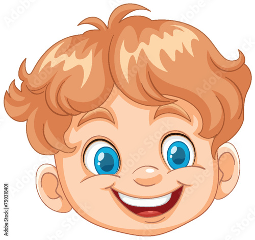 Vector illustration of a happy, smiling young boy