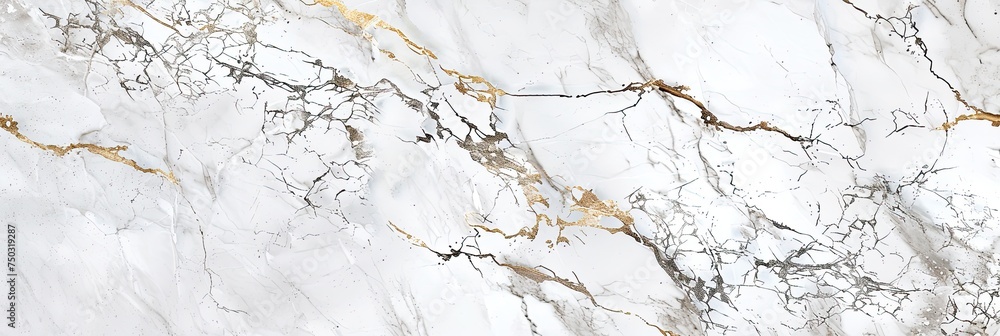 Obraz premium A marble texture inlay with shimmering gold accents, evoking a sense of cosmic elegance and luxury