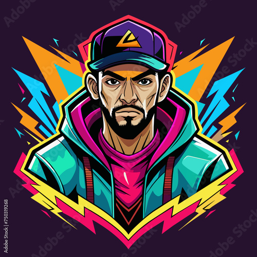 Tshirt Sticker Design of Street Style Icon Pay homage to streetwear culture with a bold and edgy design inspired by graffiti art and hip-hop aesthetics