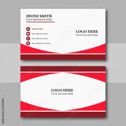Corporate Business Card Layout, Double-sided creative and modern business card vector design template. Business card for business and personal use, Vector illustration design.