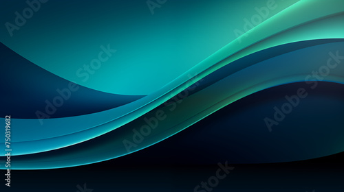 Against a digital canvas, a sleek banner design captivates with its gradient background smoothly shifting from dark green to serene blue tones, enhanced.